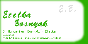 etelka bosnyak business card